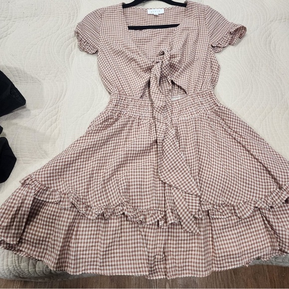 MABLE ,size S , Dress Brown and white color - Picture 2 of 7